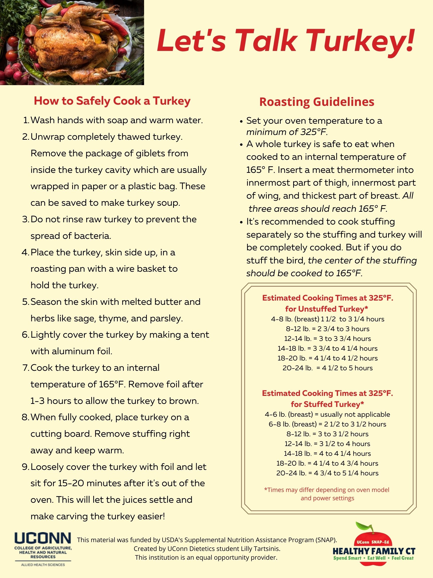 How to Safely Cook a Turkey handout