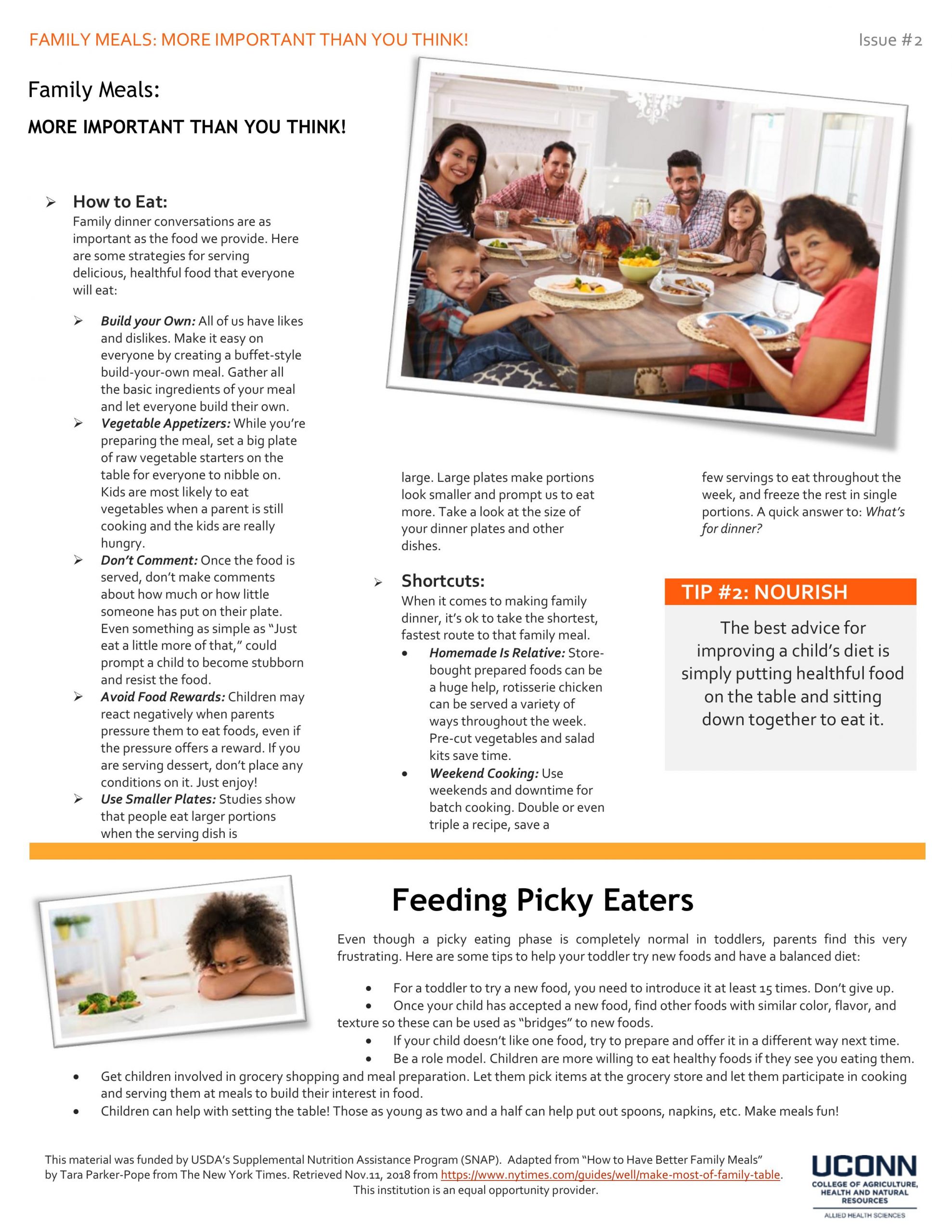 Family meals tip sheet