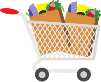 cart with groceries
