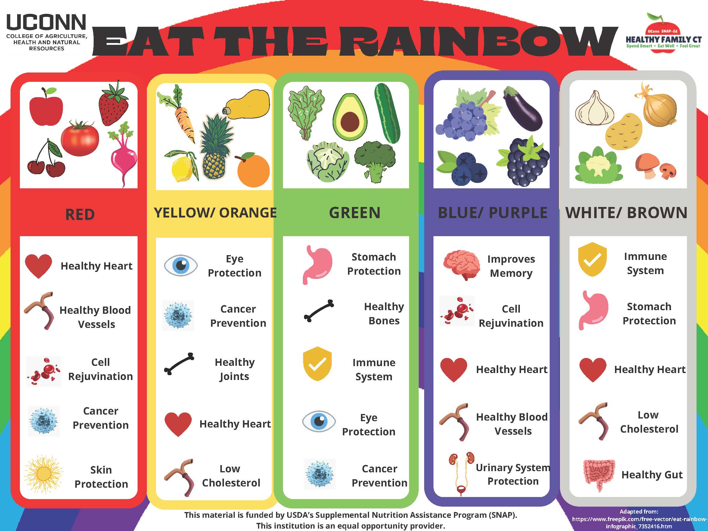 rainbow chart with fruits and vegetables